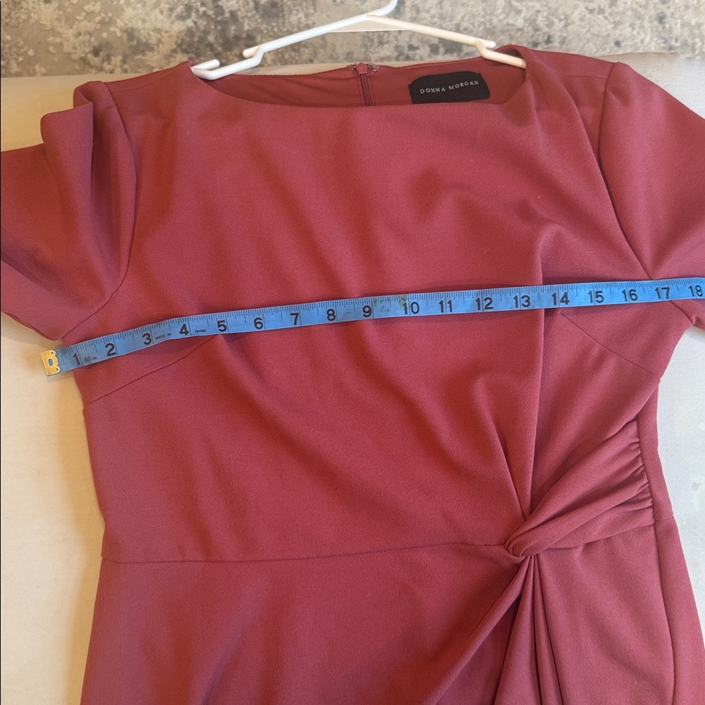 FLAWED Donna Morgan Long Sleeve Dress in Dusty Rose - Picture 7 of 10